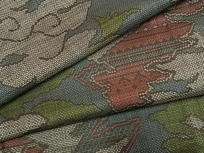 平和屋着物●本場大島紬　一元7マルキ　風景文　正絹　逸品　AABH5180fy