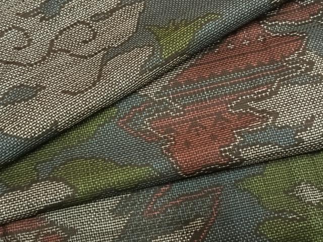 平和屋着物●本場大島紬　一元7マルキ　風景文　正絹　逸品　AABH5180fy