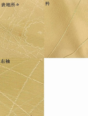 平和屋着物●上質な色無地　舞花地紋　蜂蜜色　正絹　逸品　AABH5182fy