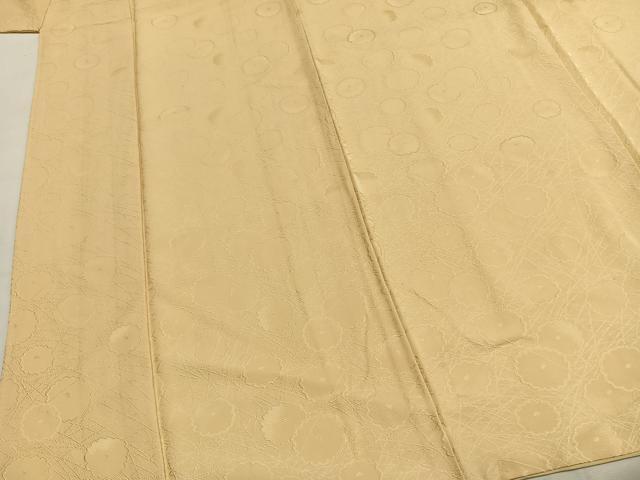 平和屋着物●上質な色無地　舞花地紋　蜂蜜色　正絹　逸品　AABH5182fy