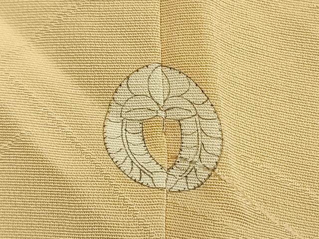平和屋着物●上質な色無地　舞花地紋　蜂蜜色　正絹　逸品　AABH5182fy