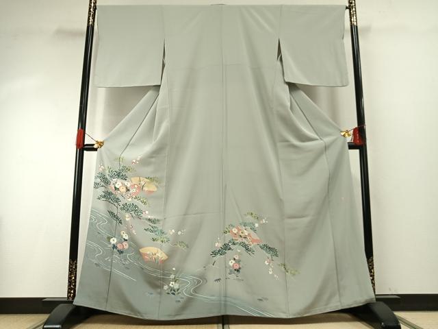 平和屋着物●豪華色留袖　友禅　作家物　松竹梅　扇面花文　暈し染め　正絹　逸品　AABH5186fy