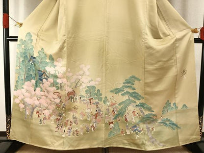 平和屋着物●染色作家　おだに武士　色留袖　風景人物文　暈し染め　正絹　逸品　AABH5187fy