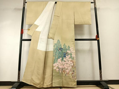 平和屋着物●染色作家　おだに武士　色留袖　風景人物文　暈し染め　正絹　逸品　AABH5187fy