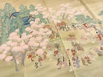 平和屋着物●染色作家　おだに武士　色留袖　風景人物文　暈し染め　正絹　逸品　AABH5187fy