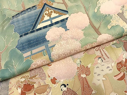 平和屋着物●染色作家　おだに武士　色留袖　風景人物文　暈し染め　正絹　逸品　AABH5187fy