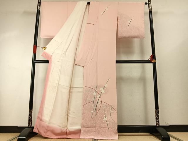 平和屋着物●訪問着　友禅　槍梅　三越扱い　正絹　逸品　未使用　AABH5188fy 平和屋着物○訪問着 友禅 槍梅 三越扱い 正絹 逸品 未使用 AABH5188fy