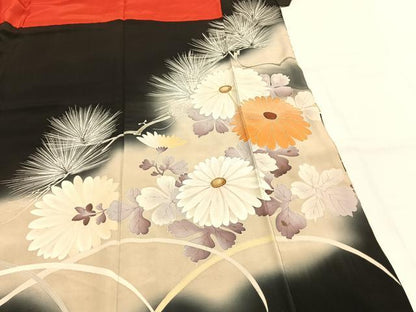 平和屋本店●アンティーク　大正ロマン　振袖　中国三大刺繍　相良刺繍　駒刺繍　貝桶花鳥文　暈し染め　金銀彩　正絹　逸品　AABH5190fy