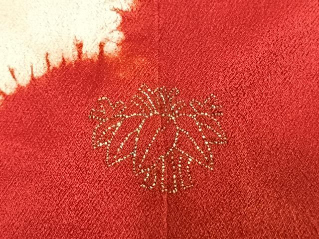 平和屋本店●アンティーク　大正ロマン　振袖　駒刺繍　笹竹雲取り花文　金糸　正絹　逸品　AABH5191fy