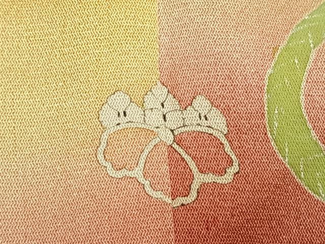 平和屋本店●アンティーク　大正ロマン　振袖　駒刺繍　草花文　暈し染め　正絹　逸品　AABH5192fy