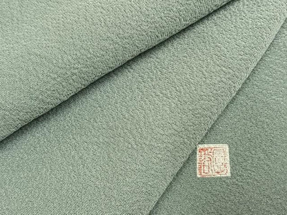 平和屋着物●上質な色無地　作家物　秘色色　健勝苑扱い　反端付き　正絹　逸品　AABH5200fy