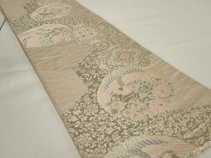 平和屋着物◎六通柄袋帯　唐織　鳳凰花文　金銀糸　正絹　逸品　AABH5205ou