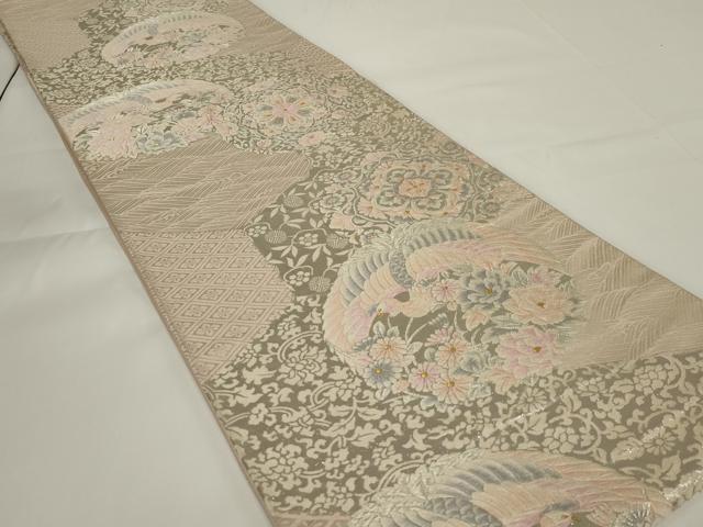 平和屋着物◎六通柄袋帯　唐織　鳳凰花文　金銀糸　正絹　逸品　AABH5205ou