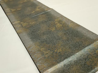 平和屋着物◎全通柄袋帯　更紗花文　金糸　引箔　正絹　逸品　AABH5228ou