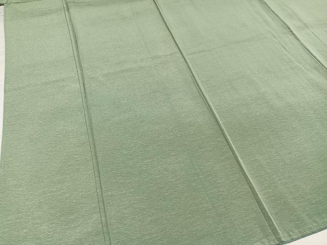 平和屋着物○京加賀友禅 百貫達雄 色無地 山葵色 正絹 逸品