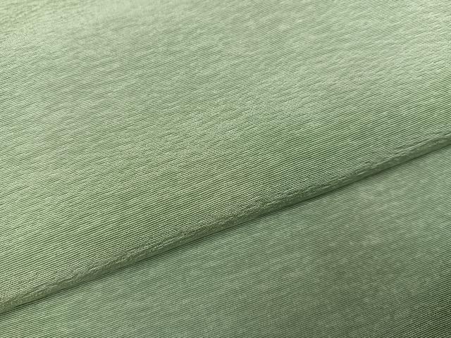 平和屋着物○京加賀友禅 百貫達雄 色無地 山葵色 正絹 逸品