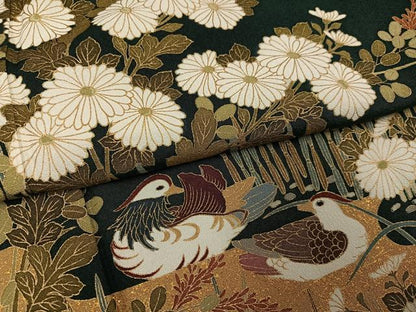 平和屋着物●豪華色留袖　鴛鴦草花文　金彩　正絹　逸品　AABH5244ph