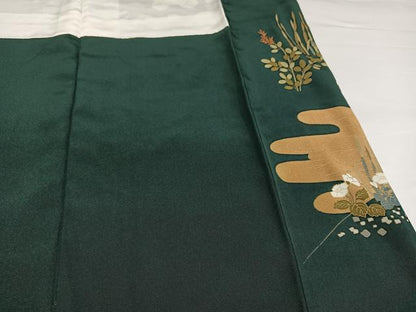 平和屋着物●豪華色留袖　鴛鴦草花文　金彩　正絹　逸品　AABH5244ph