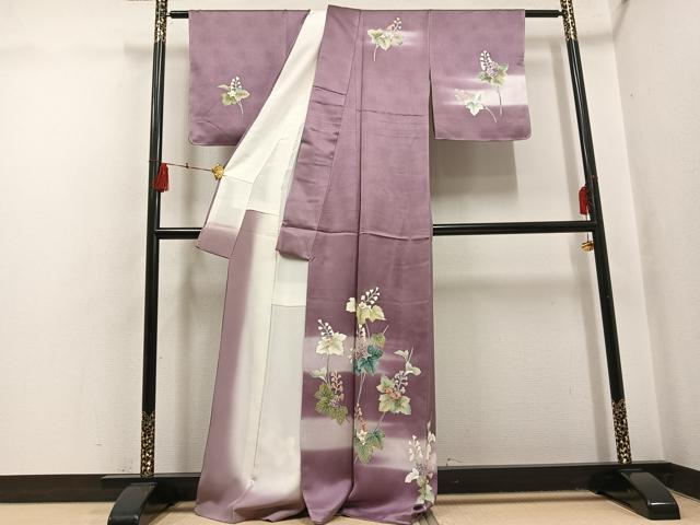 平和屋着物●訪問着　枝花文　暈し染め　金彩　正絹　逸品　AABH5245ph 平和屋着物○訪問着 枝花文 暈し染め 金彩 正絹 逸品 AABH5245ph