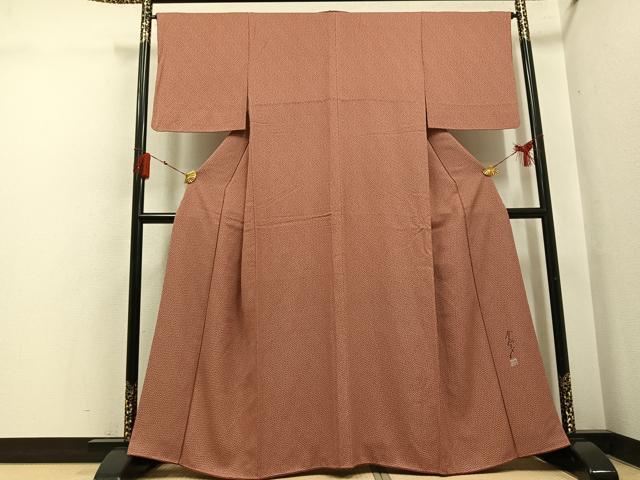 平和屋着物●染色作家　斉藤三才　小紋　小花文　正絹　逸品　AABH5246ph
