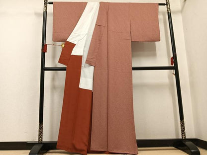 平和屋着物●染色作家　斉藤三才　小紋　小花文　正絹　逸品　AABH5246ph