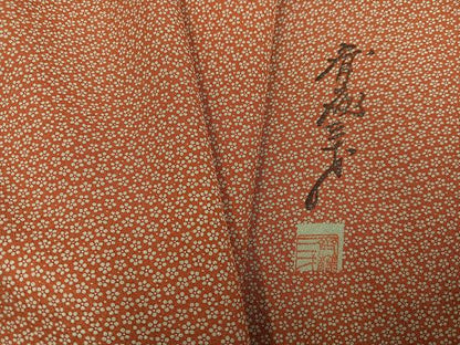 平和屋着物●染色作家　斉藤三才　小紋　小花文　正絹　逸品　AABH5246ph