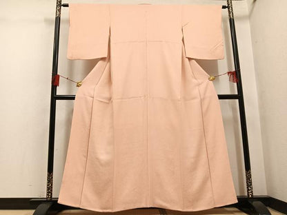 平和屋着物●上質な色無地　花唐草地紋　雄黄色　正絹　逸品　AABH5247ph
