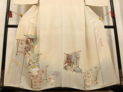 平和屋着物●京の名門　じゅらく謹製　帝王紫　色留袖　刺繍　誰が袖花文　金彩　正絹　逸品　AABH5249ph