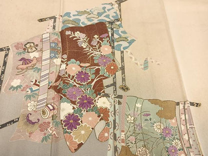 平和屋着物●京の名門　じゅらく謹製　帝王紫　色留袖　刺繍　誰が袖花文　金彩　正絹　逸品　AABH5249ph