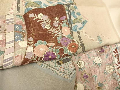 平和屋着物●京の名門　じゅらく謹製　帝王紫　色留袖　刺繍　誰が袖花文　金彩　正絹　逸品　AABH5249ph