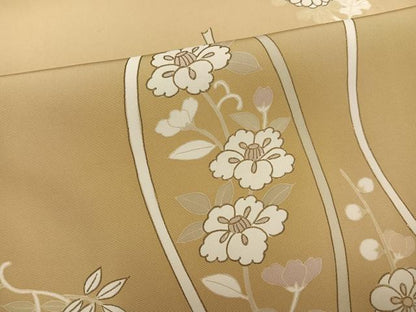 平和屋着物●訪問着　友禅　駒刺繍　立涌草花文　金彩　正絹　逸品　AABH5250ph