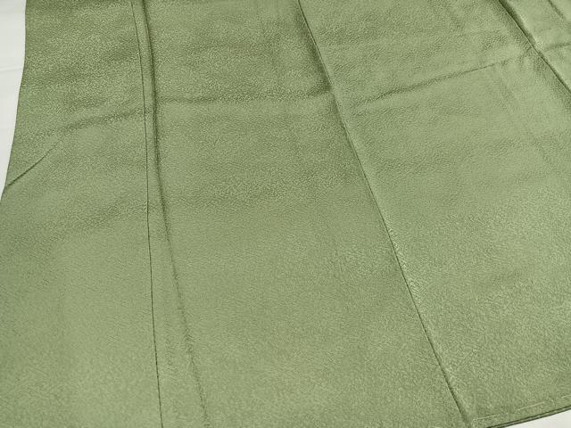 平和屋着物●上質な色無地　紗綾形地紋　柳茶色　正絹　逸品　AABH5257ph