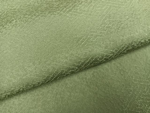 平和屋着物●上質な色無地　紗綾形地紋　柳茶色　正絹　逸品　AABH5257ph