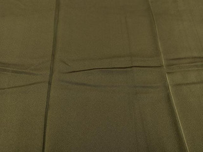 平和屋着物●小振袖　二尺袖　色無地　海松色　正絹　逸品　AABH5258ph