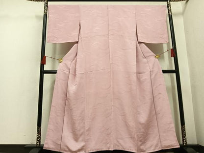 平和屋着物●上質な色無地　雪芝地紋　虹色　正絹　逸品　未使用　AABH5259ph