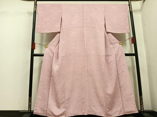 平和屋着物●上質な色無地　雪芝地紋　虹色　正絹　逸品　未使用　AABH5259ph