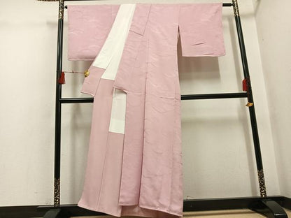 平和屋着物●上質な色無地　雪芝地紋　虹色　正絹　逸品　未使用　AABH5259ph