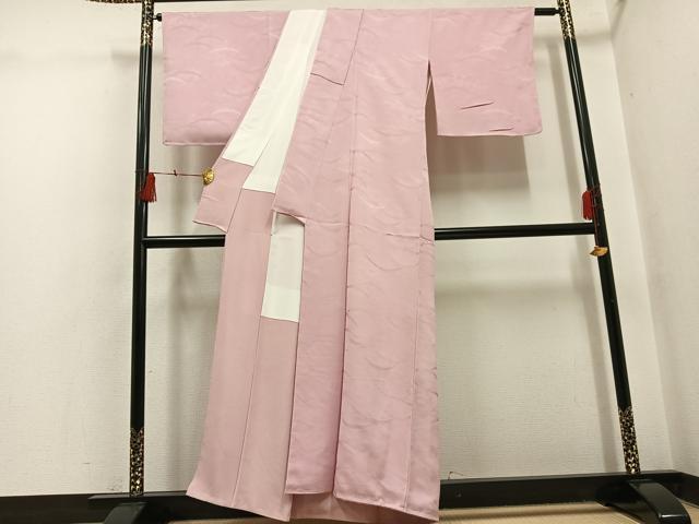 平和屋着物●上質な色無地　雪芝地紋　虹色　正絹　逸品　未使用　AABH5259ph