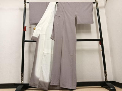 平和屋着物●上質な小紋　縞　正絹　逸品　AABH5262ph