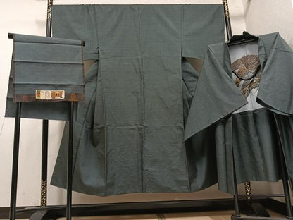 平和屋着物●男性　本場大島紬　アンサンブル　100亀甲　総詰め　奥康徳作　正絹　逸品　AABH5265ph