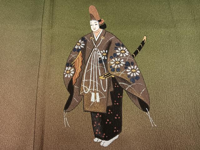 平和屋着物●訪問着　松原清久　手描き　人物文　暈し染め　金銀彩　丹後ちりめん　反端付き　正絹　逸品　未使用　AABH5270ph