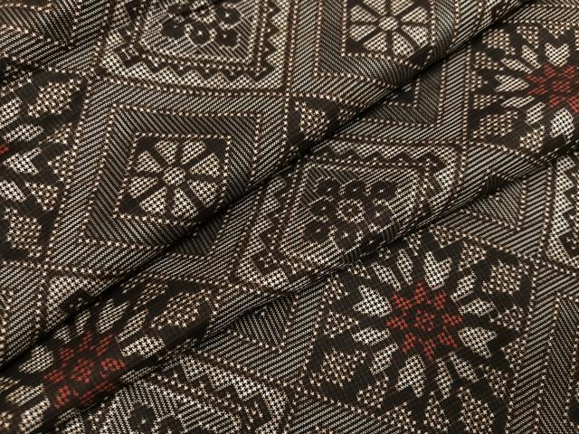 平和屋着物●本場大島紬　龍郷絣　アンサンブル　正絹　逸品　AABH5271ph