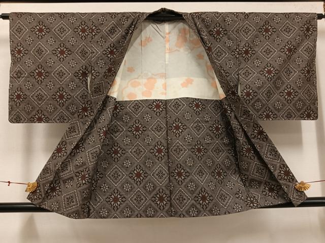 平和屋着物●本場大島紬　龍郷絣　アンサンブル　正絹　逸品　AABH5271ph