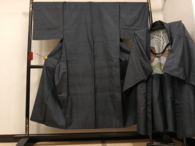 平和屋着物●男性　本場大島紬　アンサンブル　100亀甲　総詰め　正絹　逸品　AABH5272ph