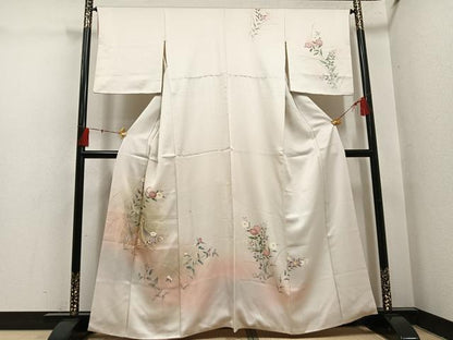 平和屋着物●訪問着　友禅　花鳥文　暈し染め　金彩　正絹　逸品　AABH5273ph