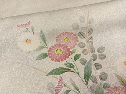 平和屋着物●訪問着　友禅　花鳥文　暈し染め　金彩　正絹　逸品　AABH5273ph