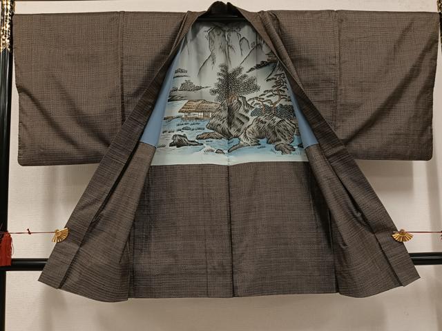 平和屋着物●男性　男柄の最高峰　西郷柄　西郷絣　本場大島紬　アンサンブル　正絹　逸品　AABH5274ph