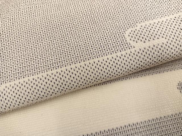 平和屋着物●本塩沢　110亀甲　エ霞文　正絹　逸品　AABH5275ph