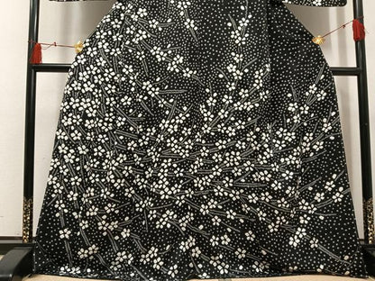 平和屋着物●訪問着　絞り　花尽くし　黒地　正絹　逸品　未使用　AABH5276ph