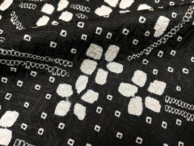 平和屋着物●訪問着　絞り　花尽くし　黒地　正絹　逸品　未使用　AABH5276ph